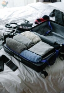 Packing a suitcase for travel